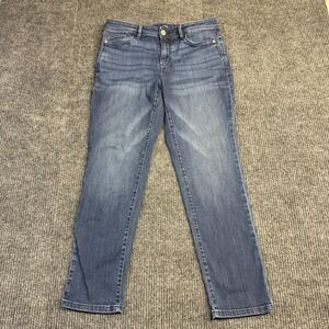J. Jill Authentic Fit Slim Ankle Jeans Womens 10 Medium Wash Blue Stretch 128091